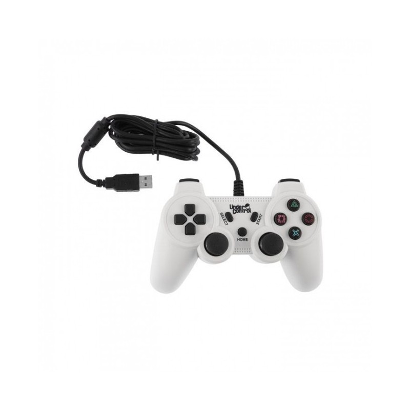 Manette filaire blanche pour PS3 et PC