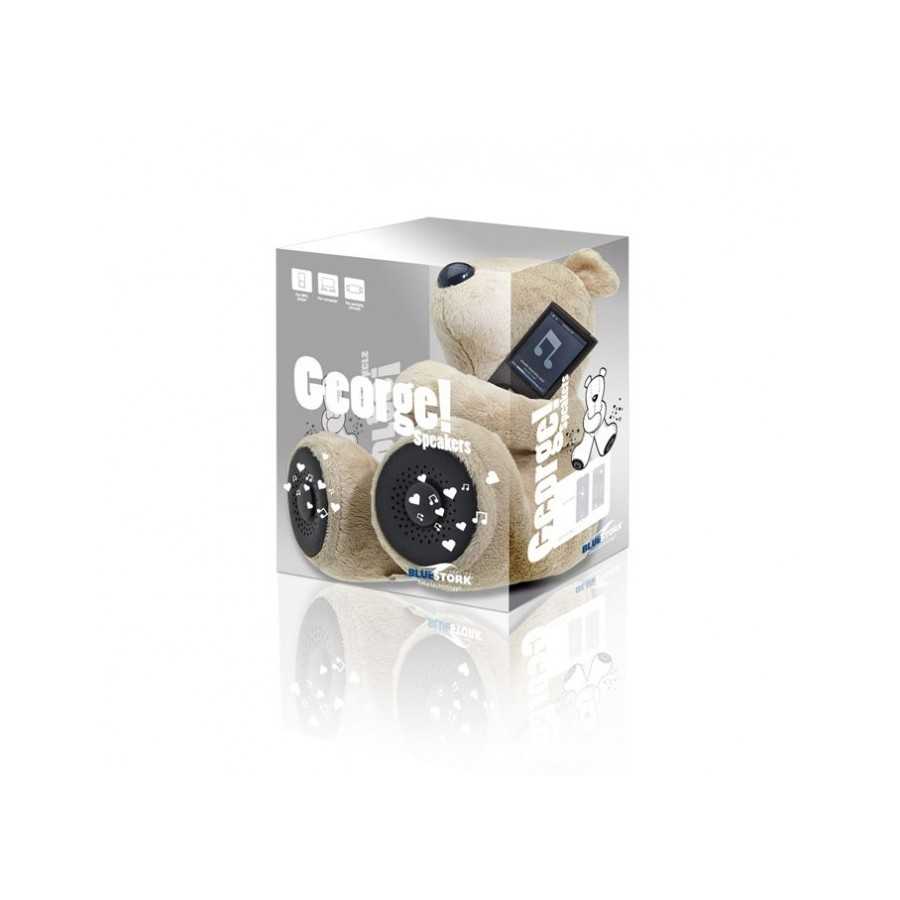 BLUESTORK Ours peluche avec hauts parleurs (jack3.5mm) BEIGE