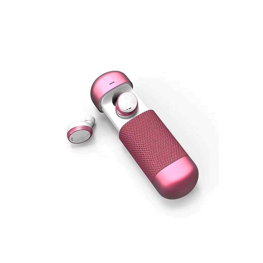 Ecouteur bluetooth rose compatible IOS et Android (qualité platinium-anti bruit)