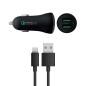 Pack Chargeur Voiture QualComm 3.0 3A + Câble USB Type-C