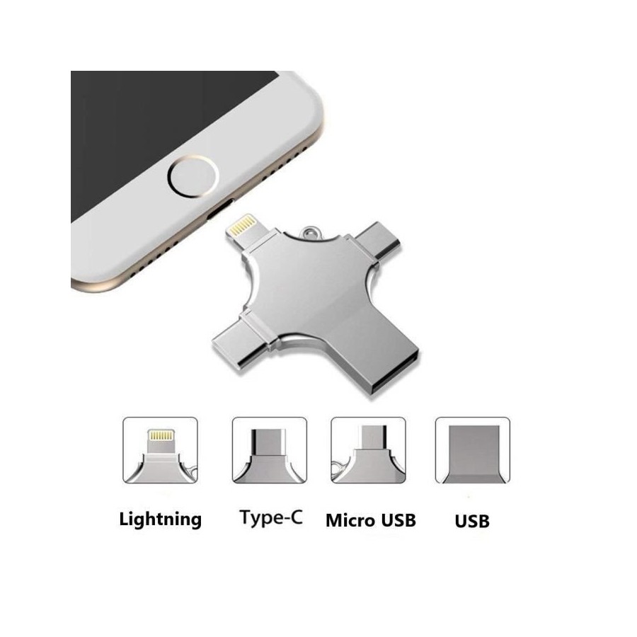 Clé USB 64GB compatible lightning/Type-C/Micro USB