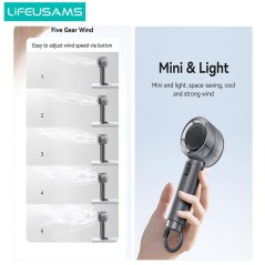 Ventilateur portable Usams LU01 2000mAh Blanc