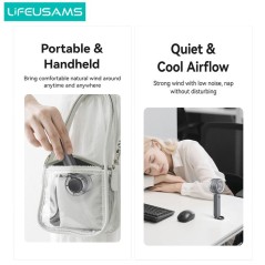 Ventilateur portable Usams LU01 2000mAh Blanc