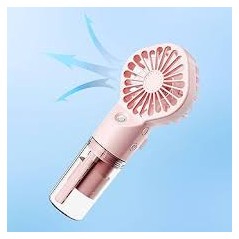 Ventilateur portable avec humidificateur rose
