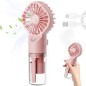 Ventilateur portable avec humidificateur rose