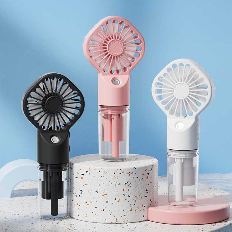 Ventilateur portable avec humidificateur rose