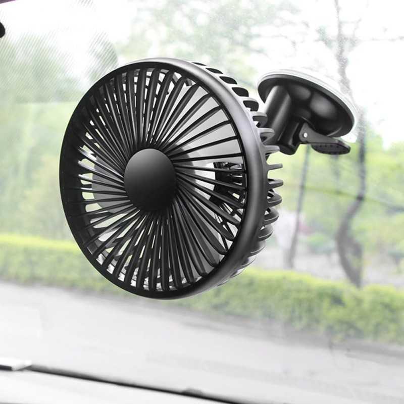 Ventilateur de voiture à ventouse noir