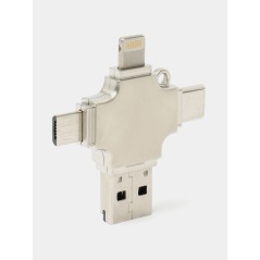 Lecteur de cartes Yesido GS13 Micro SD TF 3 en 1 Argent