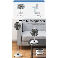 Ventilateur sur pied Yesido YF11 pliable et réglable (avec télécommande) blanc