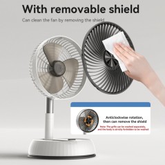 Ventilateur sur pied Yesido YF11 pliable et réglable (avec télécommande) blanc