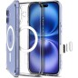 Coque MagSafe en silicone compatible Apple iPhone 16 transparente