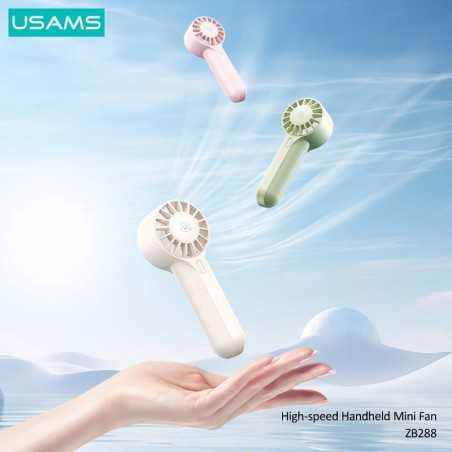Ventilateur portable Usams ZB288, mini ventilateur portable haute vitesse, 1200 mAh, beige