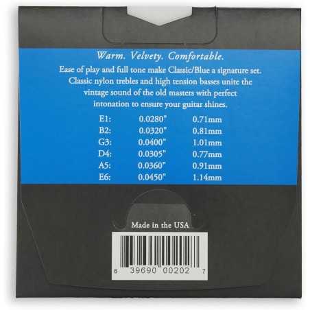 Augustine Standard Bleu Tirant Fort - Jeu de cordes guitare classique
