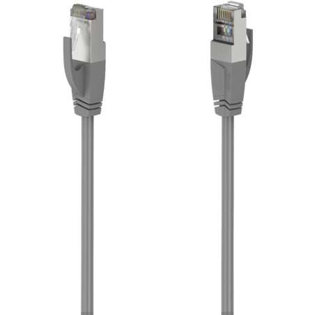 Hama câble réseau CAT5e (1 Gbit/s, F/UTP, Ethernet, RJ45, câble Internet) Gris