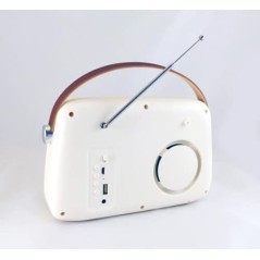INOVALLEY Radio Vintage portative Bluetooth Beige