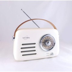 INOVALLEY Radio Vintage portative Bluetooth Beige