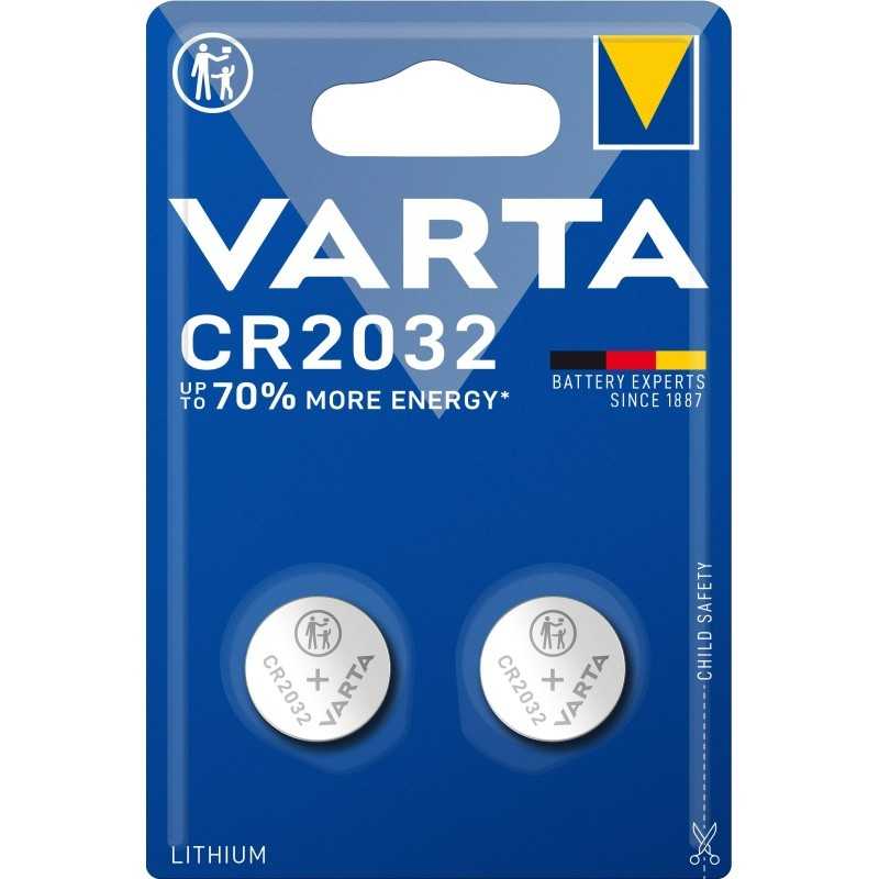 2 Piles CR2032 Varta Bouton Lithium 3V