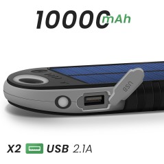 BATTERIE DE SECOURS SOLAIRE RENFORCEE ANTI-CHOCS 10 000 MAH