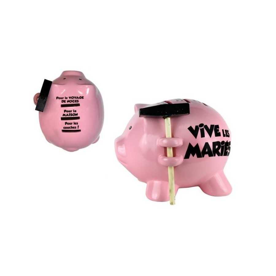 TIRELIRE COCHON VIVE LES MARIÉS