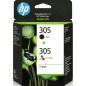 HP 305 - Pack de 2 - noir et 3 couleurs - cartouche d'encre originale (6ZD17AE)