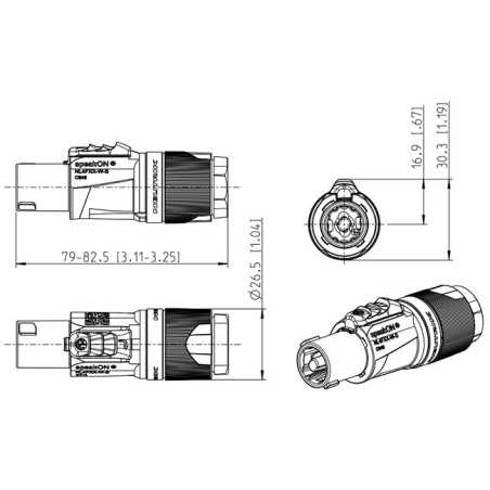 NEUTRIK NL4FXX-W-S Connecteur Speakon Femelle Ø12mm