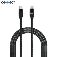 Câble Data USB-C vers Lightning CONNECT MC-CLB7 Nylon Tressé 20W (2m) Blanc