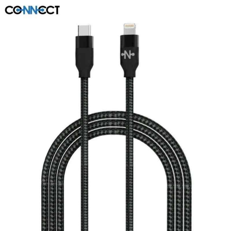 Câble Data USB-C vers Lightning CONNECT MC-CLB7 Nylon Tressé 20W (2m) Blanc Câble Data USB-C vers Lightning CONNECT MC-CLB7 Nylon Tressé 20W (2m) Blanc