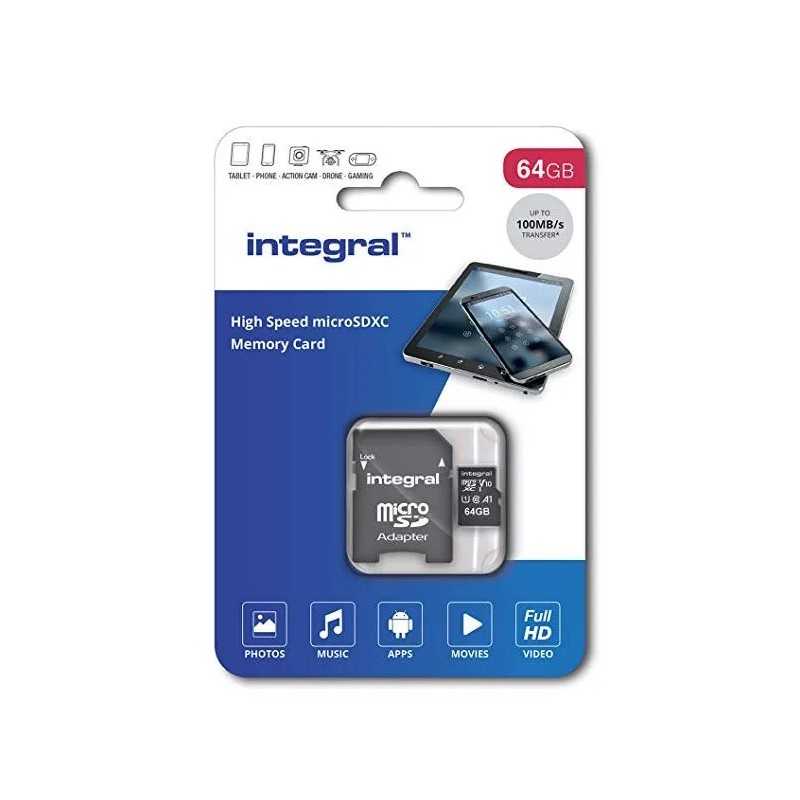 Carte Mémoire Micro-SD XC 64 Go - A1 / V10 / UHS Class 1 / Class10
