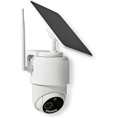 Nedis Caméra de Surveillance Extérieur Intelligente Full HD 1080p avec Panneau Solaire Blanc