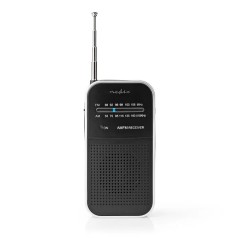 Radio FM De Poche Nedis RD FM Aluminium / Noir