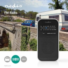 Radio FM De Poche Nedis RD FM Aluminium / Noir