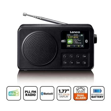Lenco PDR-033BK Radio portable DAB+/FM avec Bluetooth® Noir