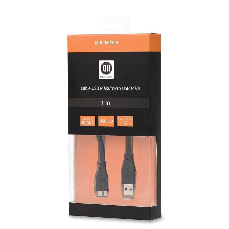 Cordon USB 3.0 A mâle / Micro USB B mâle