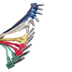 Câbles patch stéréo coudés Stagg de 60 cm (paquet de 6)