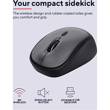 Trust Yvi+ souris Bureau Droitier RF sans fil Optique 1600 DPI