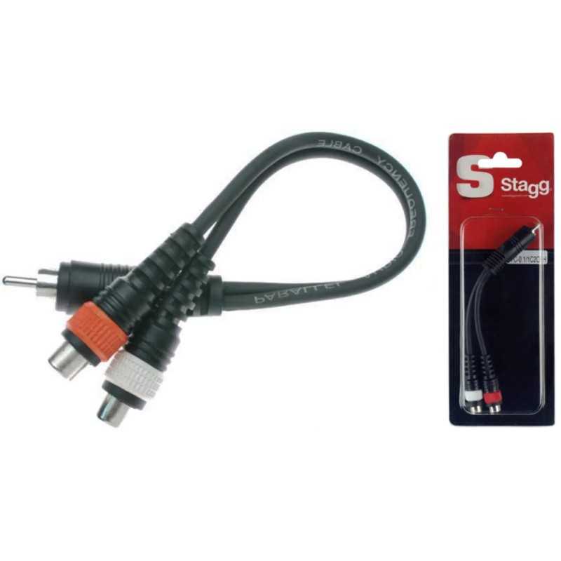 Câble en Y Stagg 1x RCA Male Plug/2x RCA Female Plug-10cm
