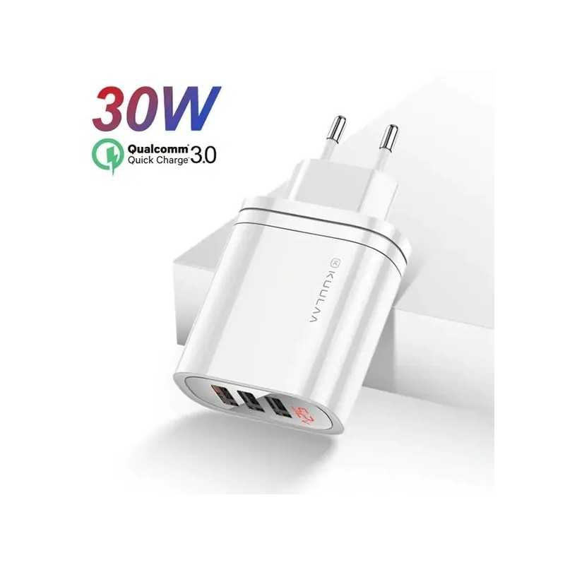 Adaptateur Charge Rapide KUULAA Mirror 3 USB QC3.0+PD 30 W Affichage Numérique
