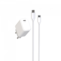 PACK CHARGEUR SECTEUR USB-C PD 20W + CABLE USB-C VERS USB-C 1.5M - JAYM