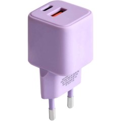 Chargeur Secteur Rapide USB-A 18W QC / USB-C 30W PD Compact GaN
