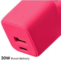 Chargeur Secteur Rapide USB-A 18W QC / USB-C 30W PD Compact GaN