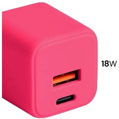 Chargeur Secteur Rapide USB-A 18W QC / USB-C 30W PD Compact GaN