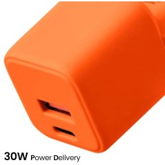 Chargeur Secteur Rapide USB-A 18W QC / USB-C 30W PD Compact GaN