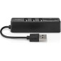Nedis USB 2.0 Hub 3 Ports USB-A + Lecteur carte (micro)SD