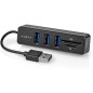 Nedis USB 2.0 Hub 3 Ports USB-A + Lecteur carte (micro)SD