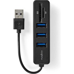 Nedis USB 2.0 Hub 3 Ports USB-A + Lecteur carte (micro)SD