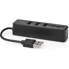 Nedis USB 2.0 Hub 3 Ports USB-A + Lecteur carte (micro)SD