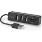 Nedis USB 2.0 Hub 3 Ports USB-A + Lecteur carte (micro)SD