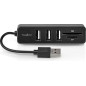 Nedis USB 2.0 Hub 3 Ports USB-A + Lecteur carte (micro)SD