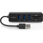 Nedis USB 2.0 Hub 3 Ports USB-A + Lecteur carte (micro)SD