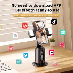 Support pour smartphone avec éclairage de suivi du visage à 360° et Bluetooth XOSS16LED